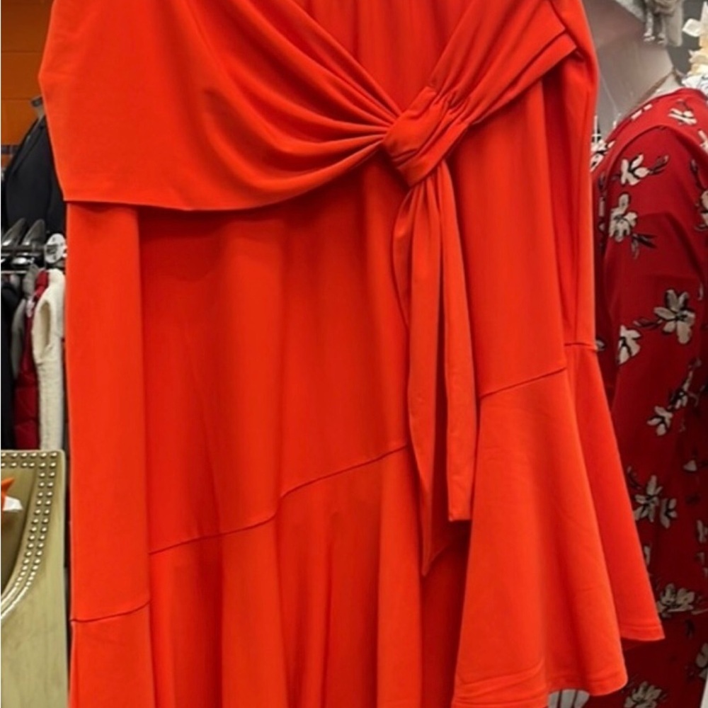 Natori Orange skirt with tie accent Size Large